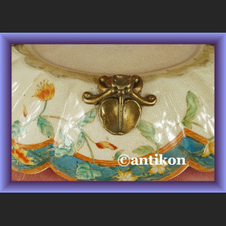 Zjawiskowa secesyjna patera porcelanowa misa z brązem Zjawiskowa secesyjna patera porcelanowa misa z brązem