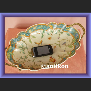 Zjawiskowa secesyjna patera porcelanowa misa z brązem Zjawiskowa secesyjna patera porcelanowa misa z brązem