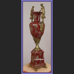 Wazon elegancki puchar duży  porcelana z brązem