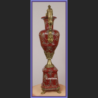 Wazon elegancki puchar duży  porcelana z brązem