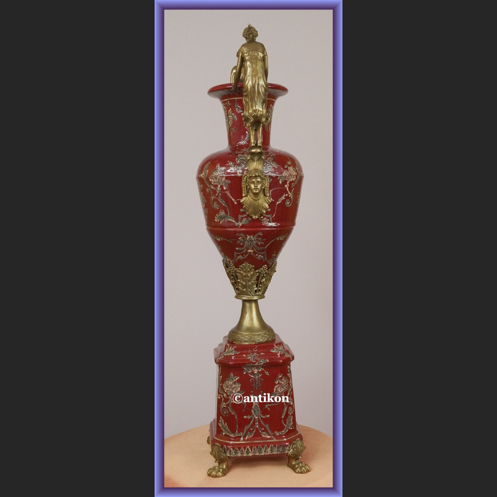 Wazon elegancki puchar duży  porcelana z brązem