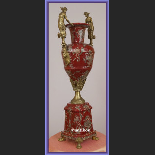 Wazon elegancki puchar duży  porcelana z brązem