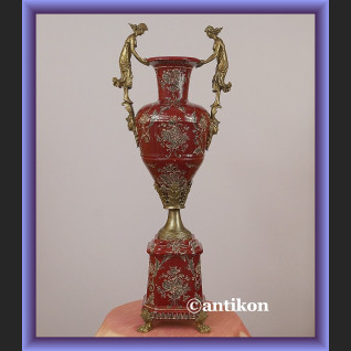 Wazon elegancki puchar duży  porcelana z brązem