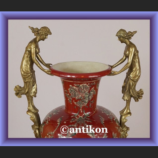 Wazon elegancki puchar duży  porcelana z brązem