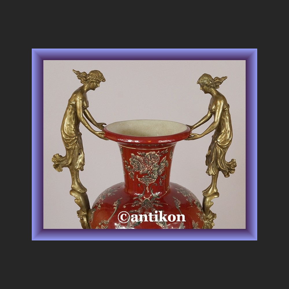 Wazon elegancki puchar duży  porcelana z brązem