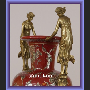 Wazon elegancki puchar duży  porcelana z brązem