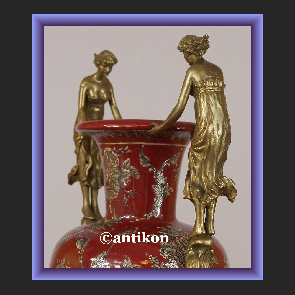 Wazon elegancki puchar duży  porcelana z brązem