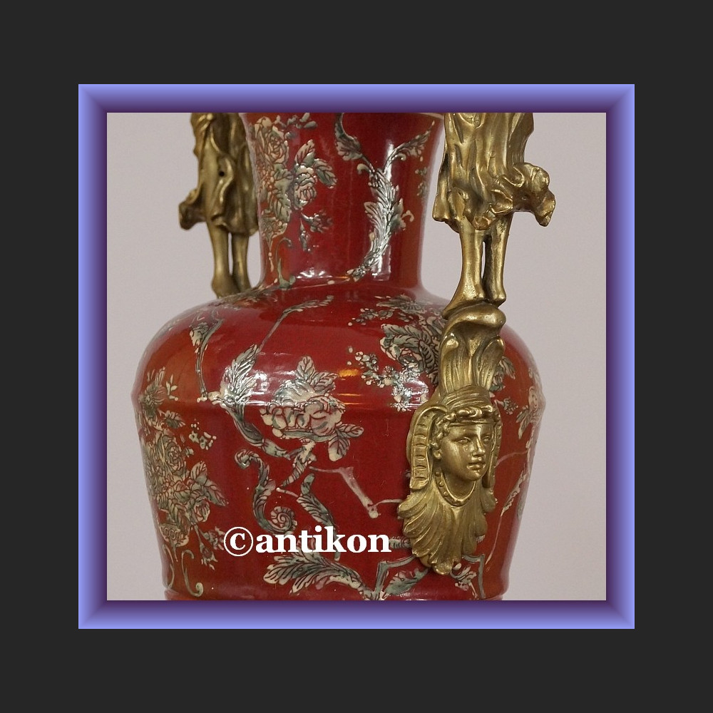 Wazon elegancki puchar duży  porcelana z brązem