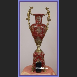 Wazon elegancki puchar duży  porcelana z brązem