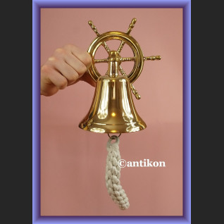 Dzwon jachtowy z kołem sterowym mosiężny