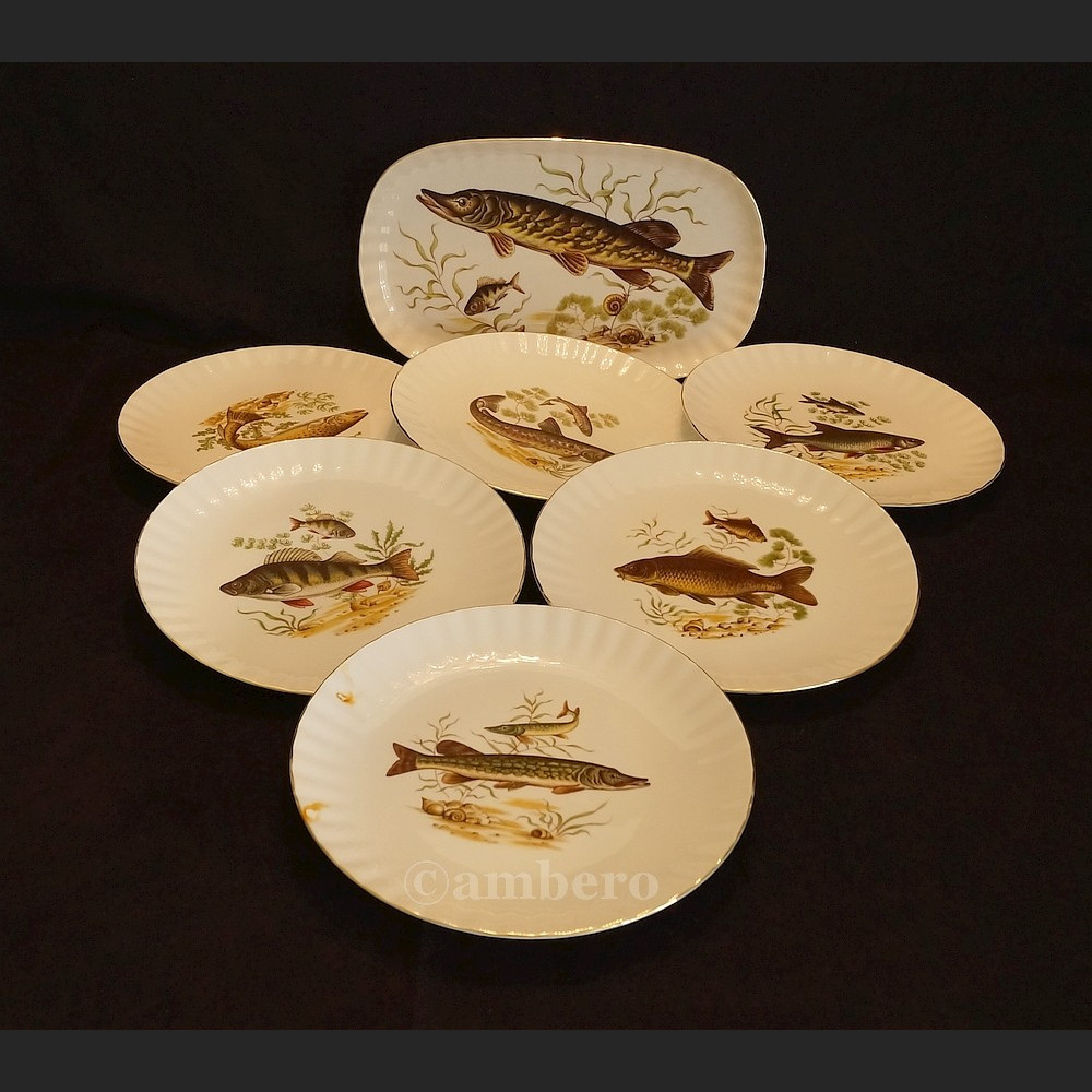 Serwis do ryb patera i talerze Bavaria 