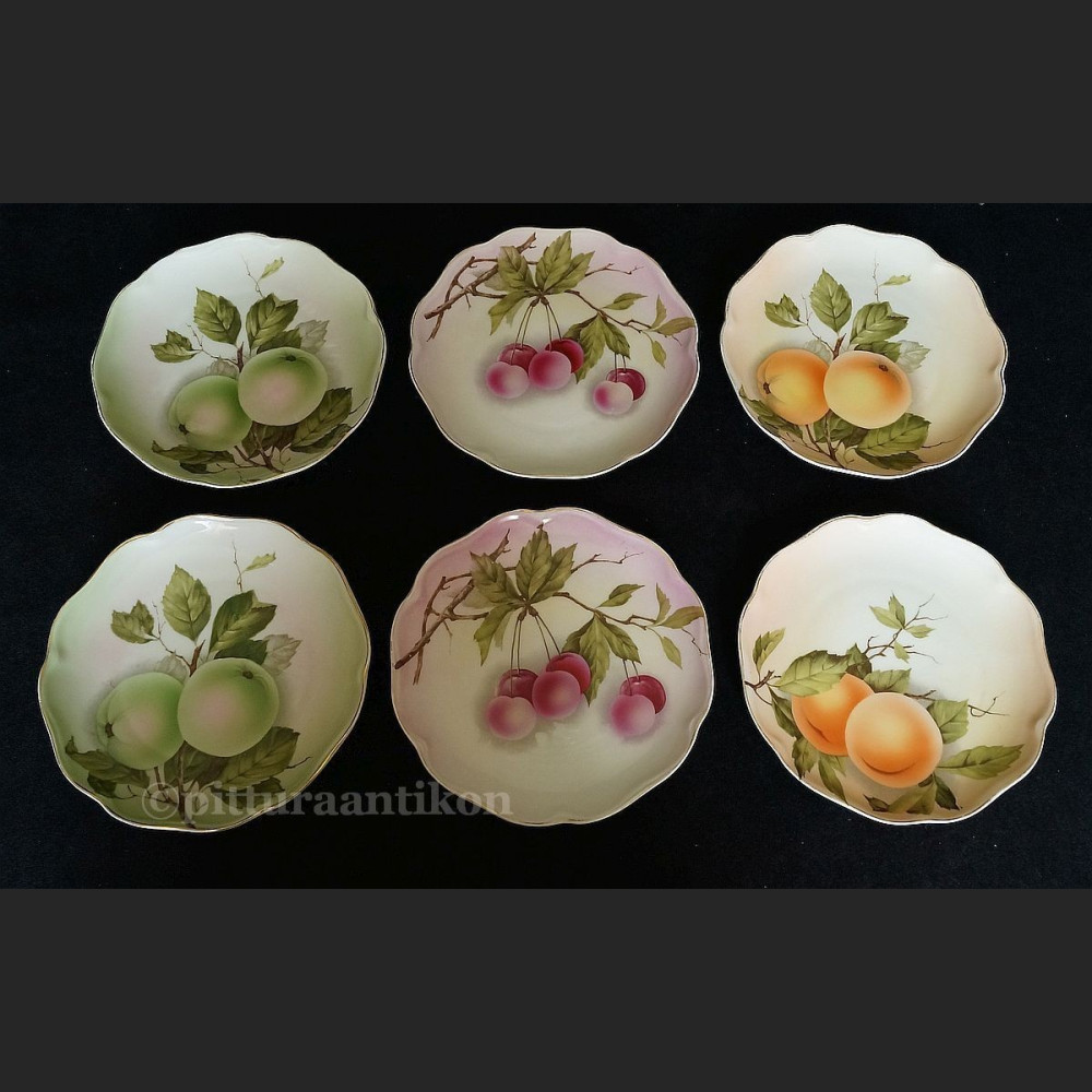 Porcelana Rosenthal komplet 6 talerzy z owocami  Madeleine