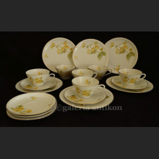 Fantastyczny stary komplet do herbaty na 6 osób Schirnding kwiatowe trio Fantastyczny stary komplet do herbaty na 6 osób Schirnding kwiatowe trio