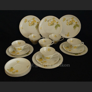 Fantastyczny stary komplet do herbaty na 6 osób Schirnding kwiatowe trio Fantastyczny stary komplet do herbaty na 6 osób Schirnding kwiatowe trio