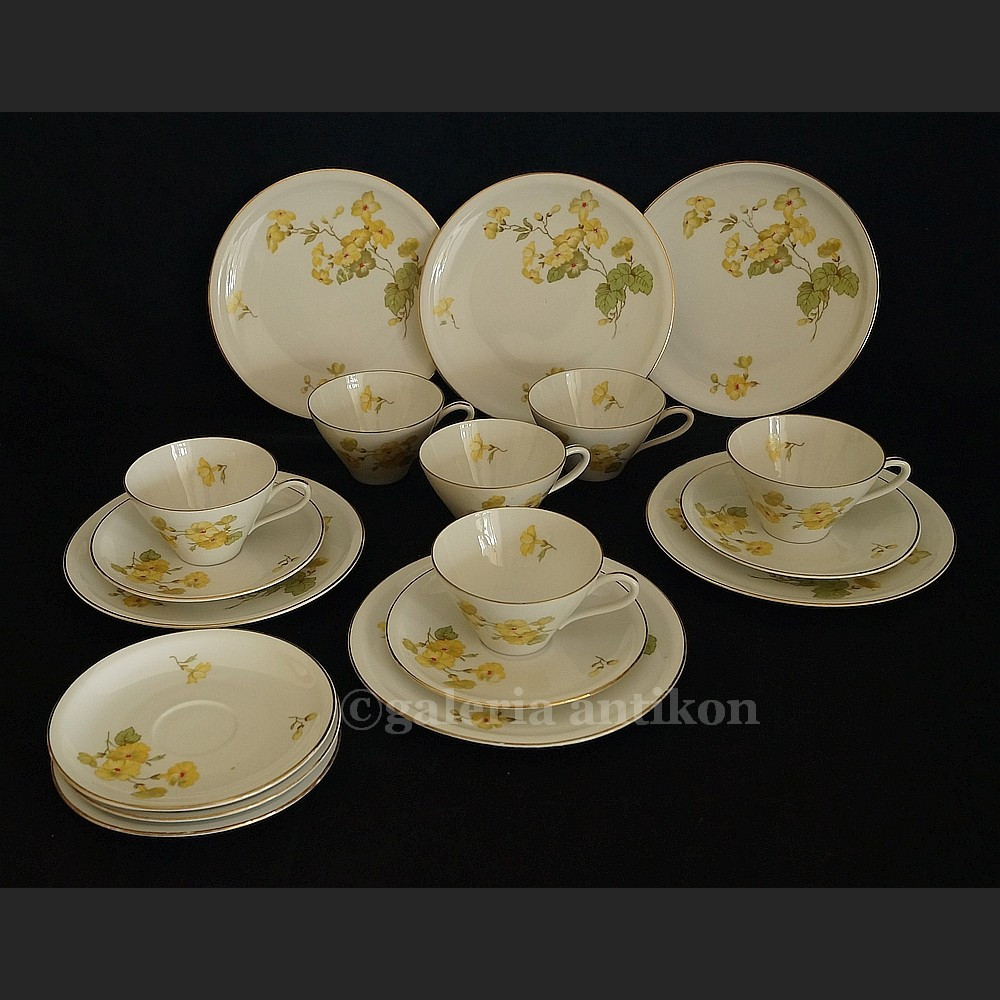 Fantastyczny stary komplet do herbaty na 6 osób Schirnding kwiatowe trio Fantastyczny stary komplet do herbaty na 6 osób Schirnding kwiatowe trio