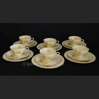 Fantastyczny stary komplet do herbaty na 6 osób Schirnding kwiatowe trio Fantastyczny stary komplet do herbaty na 6 osób Schirnding kwiatowe trio