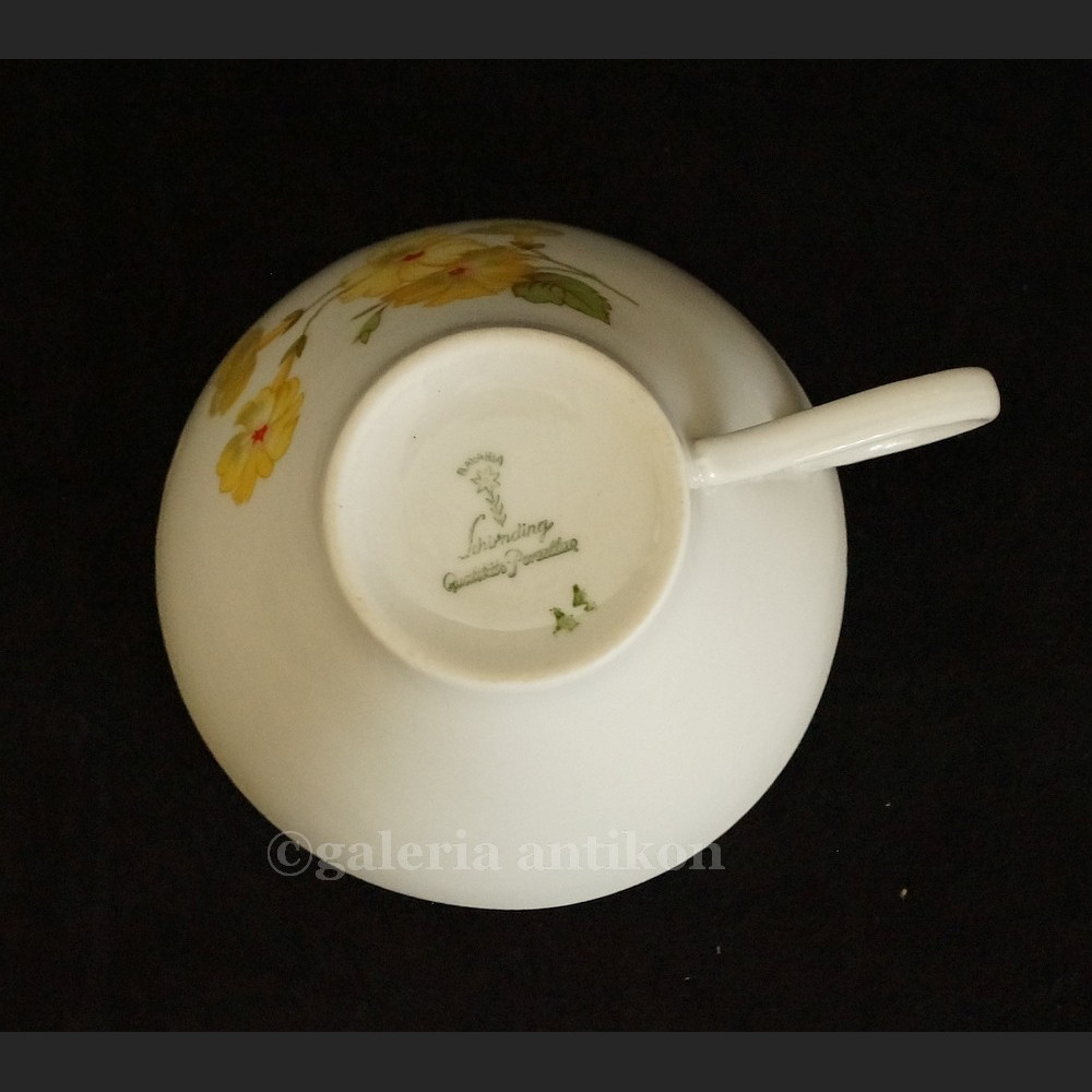 Fantastyczny stary komplet do herbaty na 6 osób Schirnding kwiatowe trio Fantastyczny stary komplet do herbaty na 6 osób Schirnding kwiatowe trio