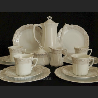Serwis kawowy na 6 osób Hutschenreuther Tirschenreuth model Baronesse Jacqueline niezwykle elegancki