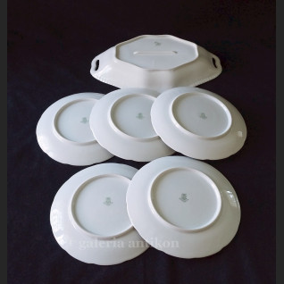 Serwis deserowy stary talerze z owocami Beyer & Bock Turyngia Serwis deserowy stary talerze z owocami Beyer & Bock Turyngia