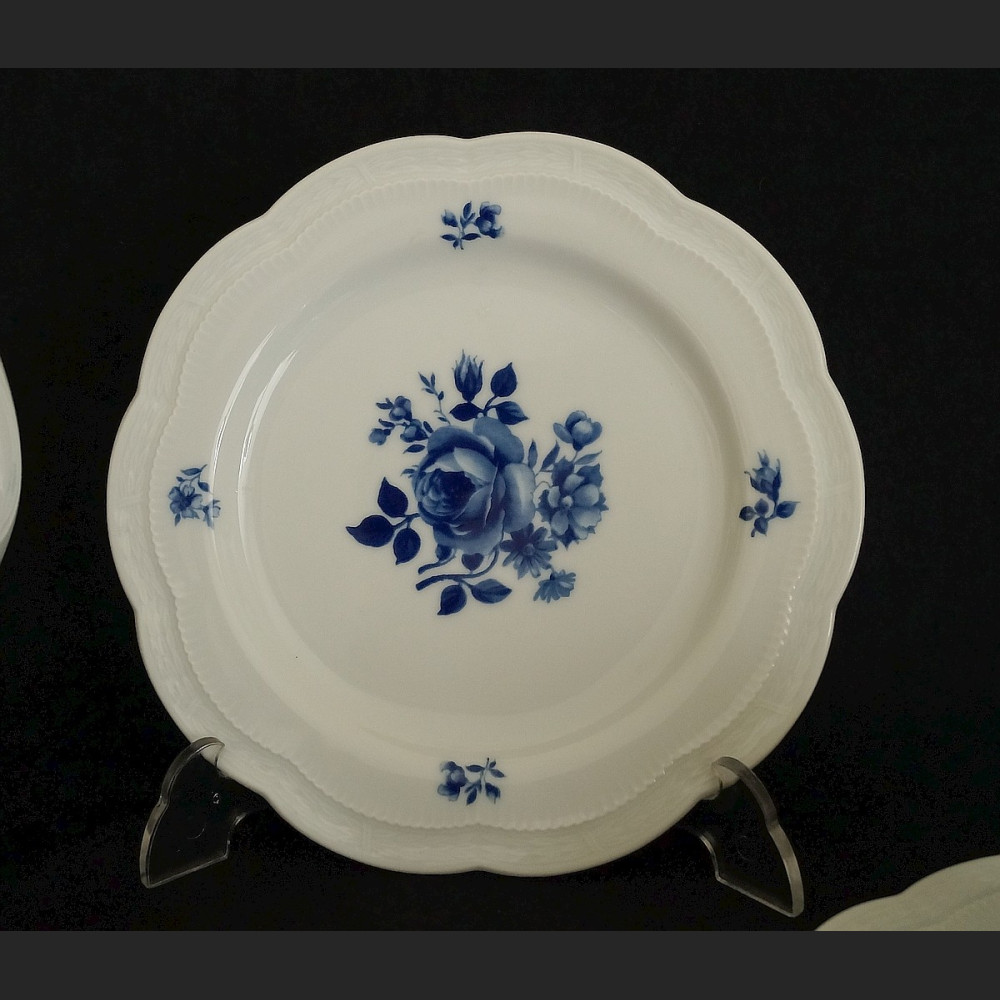 Prześliczny bawarski serwis do herbaty na 6 osób Zeh Scherzer biel i kobalt klasyk 