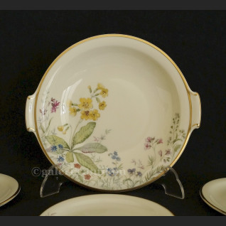 Przeuroczy komplet do deserów wzór łąka na 6 osób K & A Krautheim Selb Bavaria Germany