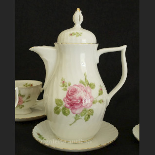 Uroczy komplet do kawy/ herbaty na 7 osób serwis w róże Royal Tettau