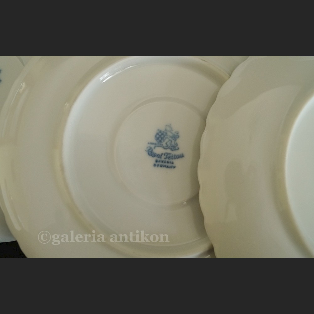 Uroczy komplet do kawy/ herbaty na 7 osób serwis w róże Royal Tettau