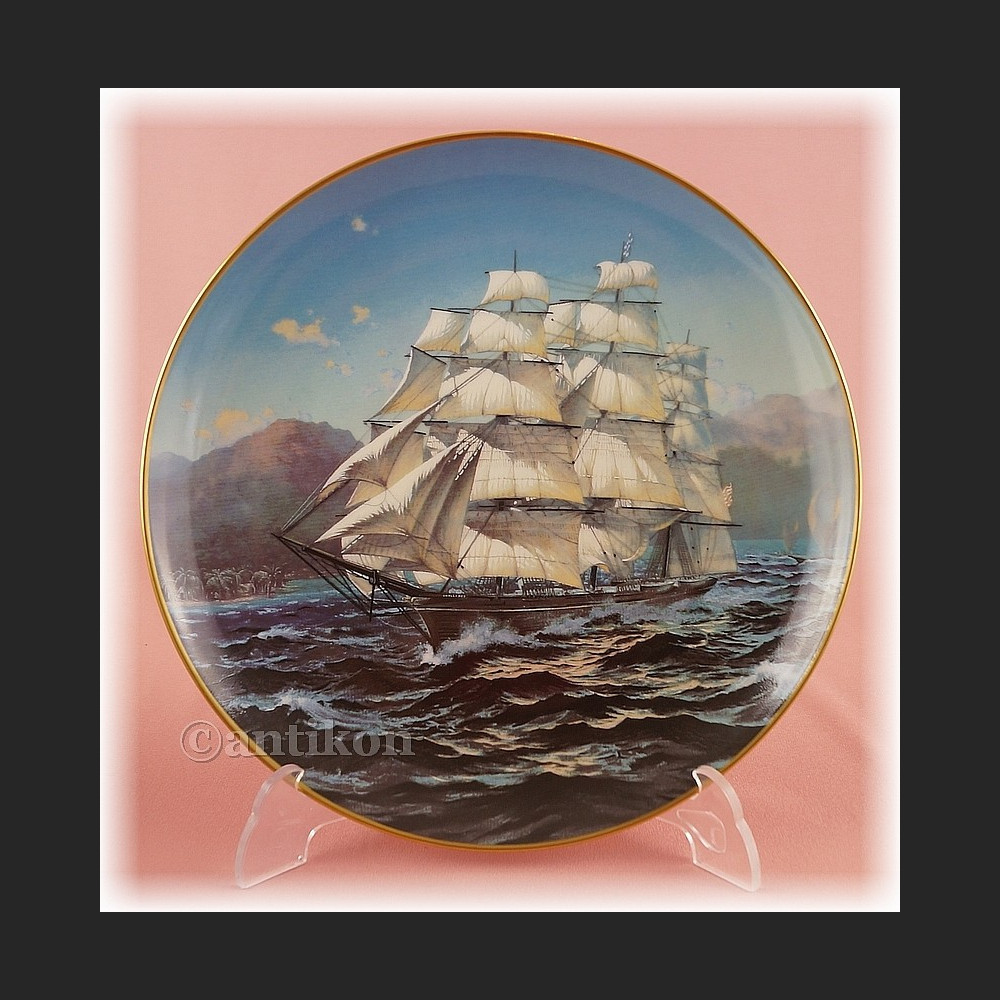 Żaglowce Franklin Mint talerze kolekcjonerskie 12 sztuk