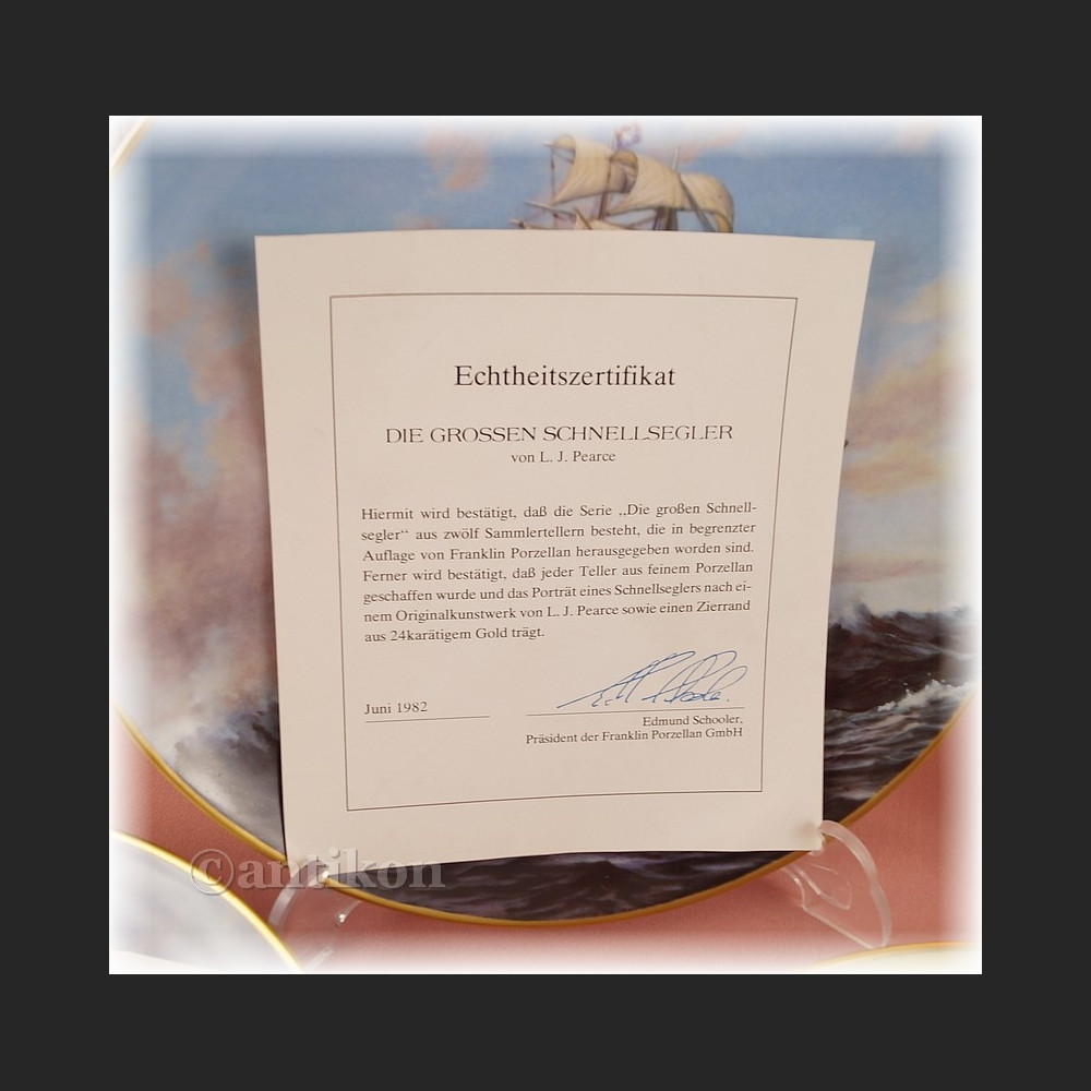 Żaglowce Franklin Mint talerze kolekcjonerskie 12 sztuk