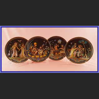Talerz kolekcjonerski Egipska porcelana 4 sztuki z certyfikatem