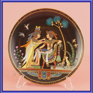 Talerz kolekcjonerski Egipska porcelana 4 sztuki z certyfikatem