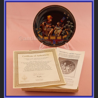 Talerz kolekcjonerski Egipska porcelana 4 sztuki z certyfikatem