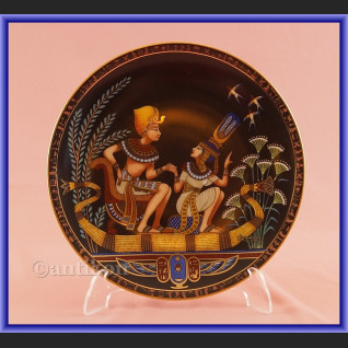 Talerz kolekcjonerski Egipska porcelana 4 sztuki z certyfikatem