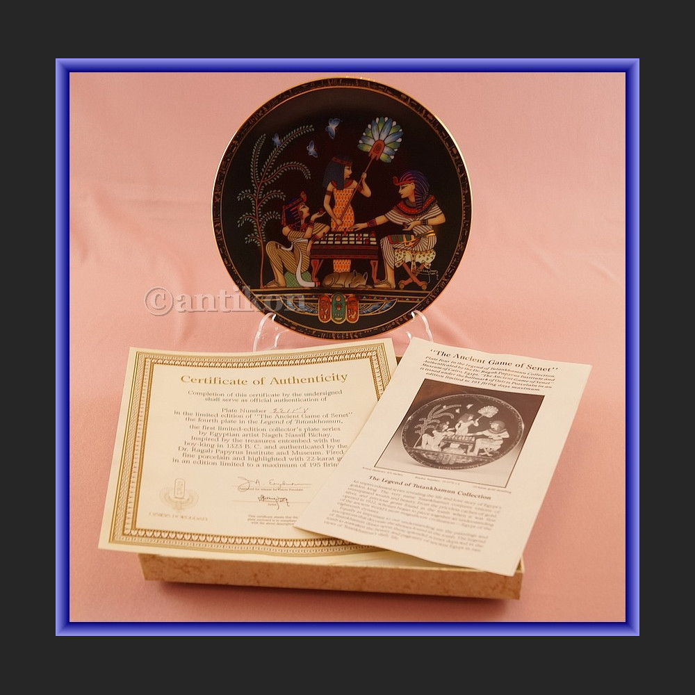 Talerz kolekcjonerski Egipska porcelana 4 sztuki z certyfikatem