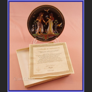 Talerz kolekcjonerski Egipska porcelana 4 sztuki z certyfikatem