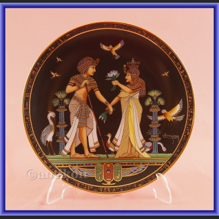 Talerz kolekcjonerski Egipska porcelana 4 sztuki z certyfikatem