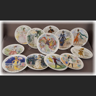 Paryska moda Limoges talerze kolekcjonerskie 12 sztuk 