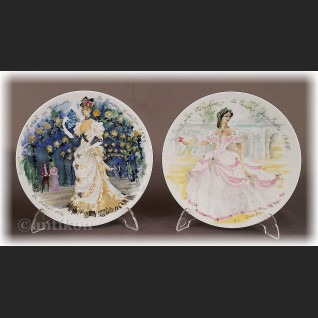Paryska moda Limoges talerze kolekcjonerskie 12 sztuk 