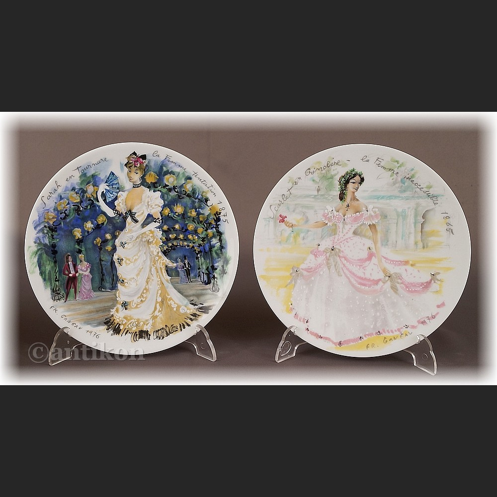 Paryska moda Limoges talerze kolekcjonerskie 12 sztuk 