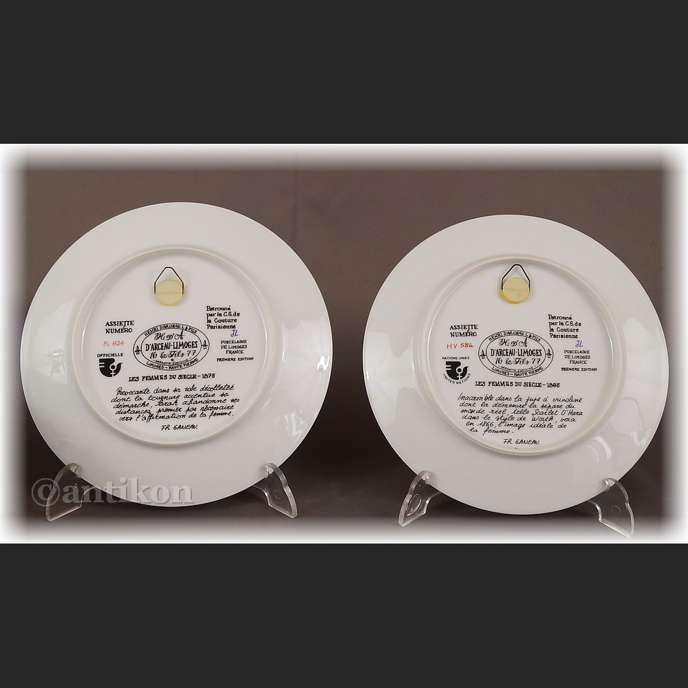Paryska moda Limoges talerze kolekcjonerskie 12 sztuk 