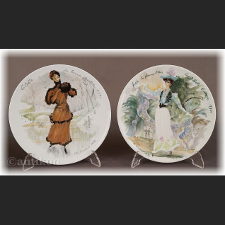 Paryska moda Limoges talerze kolekcjonerskie 12 sztuk 