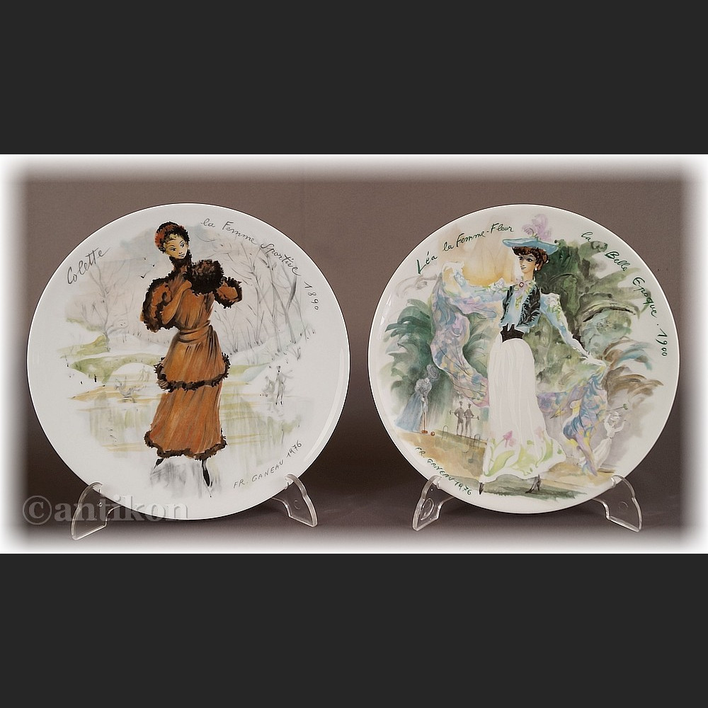 Paryska moda Limoges talerze kolekcjonerskie 12 sztuk 