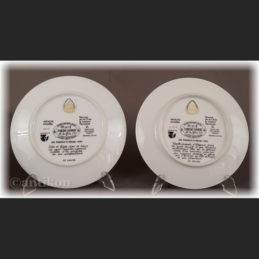 Paryska moda Limoges talerze kolekcjonerskie 12 sztuk 