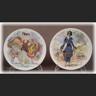 Paryska moda Limoges talerze kolekcjonerskie 12 sztuk 