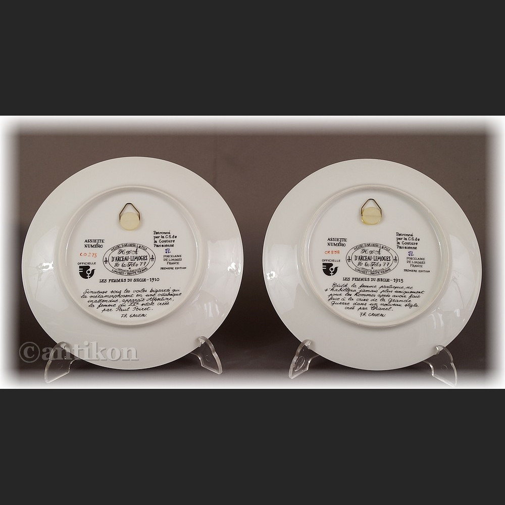 Paryska moda Limoges talerze kolekcjonerskie 12 sztuk 