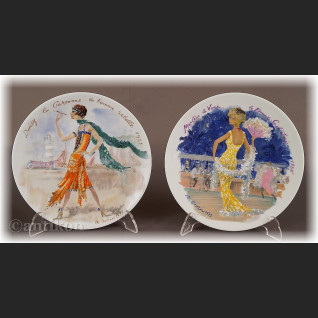 Paryska moda Limoges talerze kolekcjonerskie 12 sztuk 