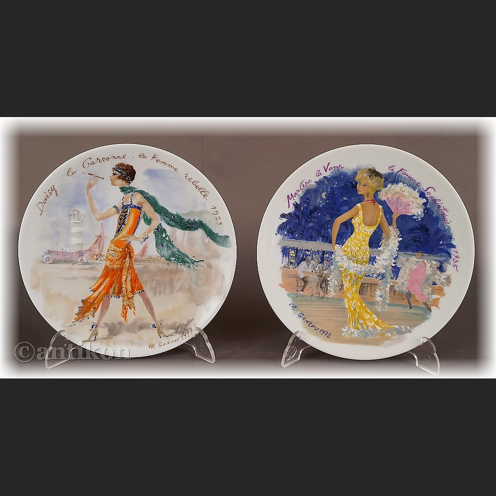 Paryska moda Limoges talerze kolekcjonerskie 12 sztuk 