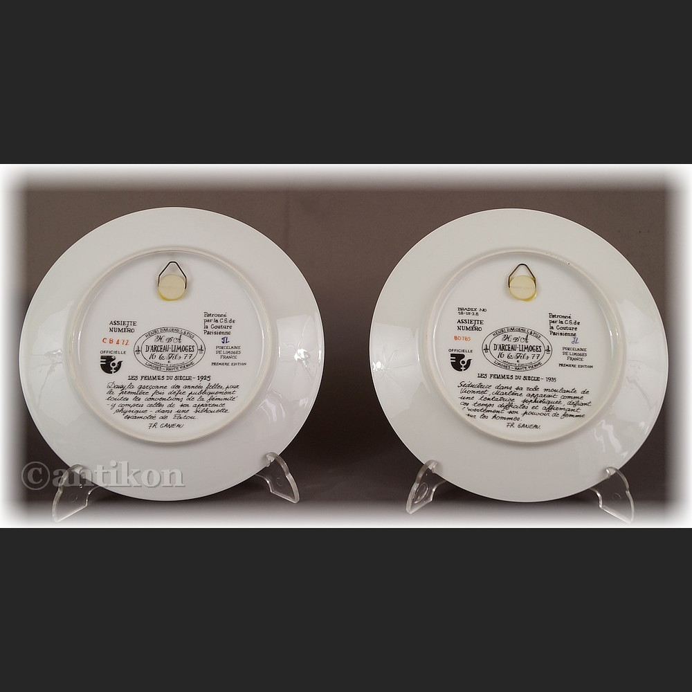 Paryska moda Limoges talerze kolekcjonerskie 12 sztuk 