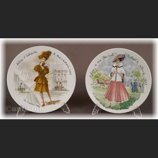 Paryska moda Limoges talerze kolekcjonerskie 12 sztuk 
