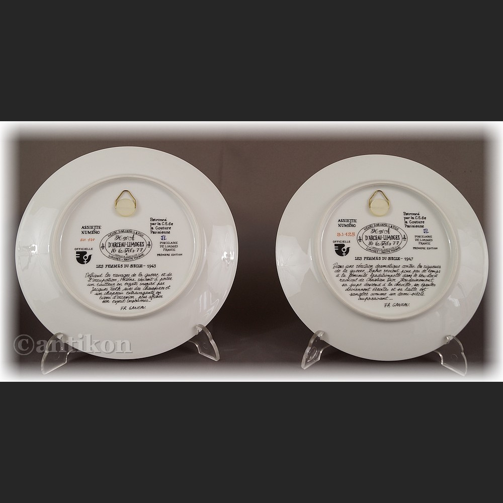 Paryska moda Limoges talerze kolekcjonerskie 12 sztuk 
